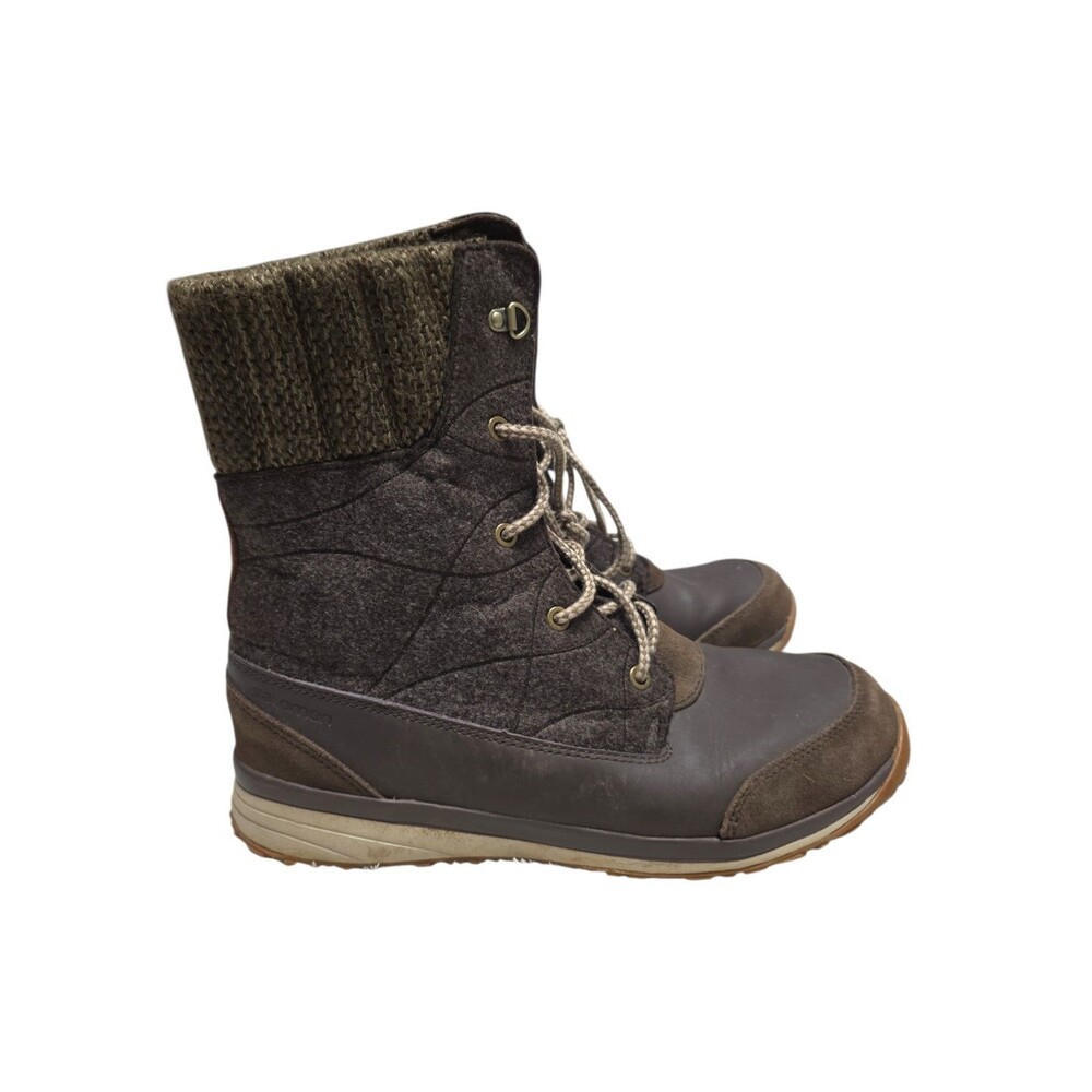 SALOMON Womens Hime High Winter Boots Brown Insulated Snow Boot | Size 9.5